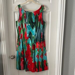 Vibrant Floral Fit and Flare Sleeveless Dress